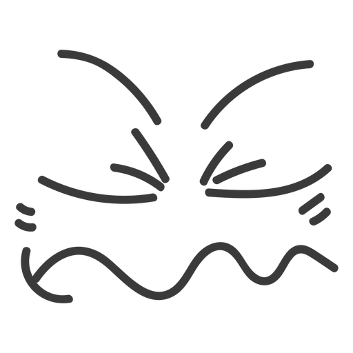 Disgusted emoticon face cartoon PNG Design