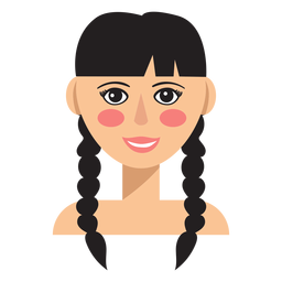 Double braids brunette woman avatar PNG Design Transparent PNG