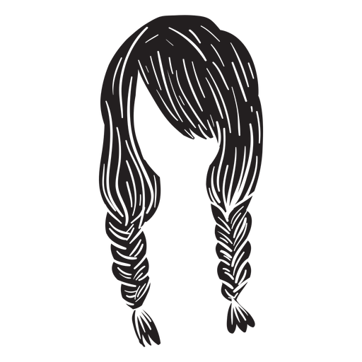 Ícone de cabelo com tranças duplas Desenho PNG