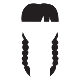 Double braids hair silhouette Transparent PNG