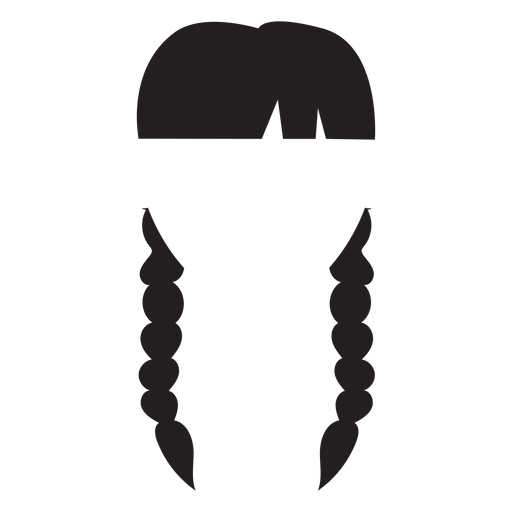 Double braids hair silhouette PNG Design