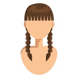 Doppelgeflecht Haar Frau Avatar PNG-Design