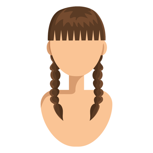 Avatar de mulher com cabelo de trança dupla Desenho PNG