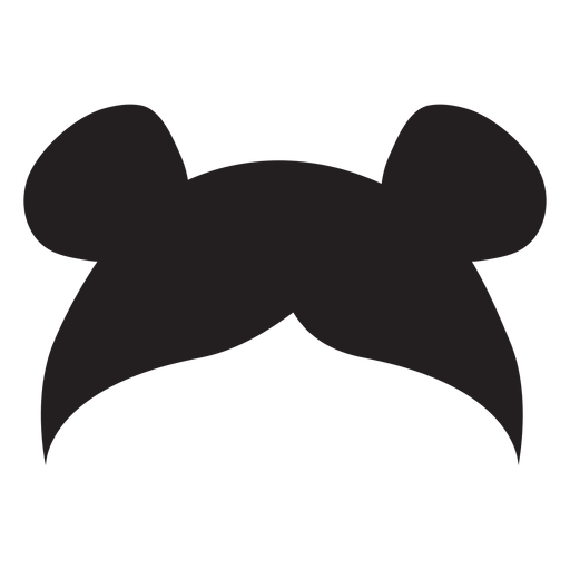 Double buns hair silhouette PNG Design