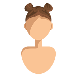 Avatar de mujer de pelo de bollos dobles Diseño PNG