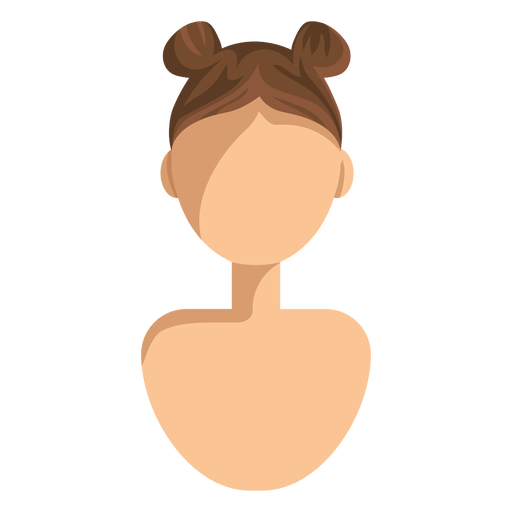 Double buns hair woman avatar PNG Design