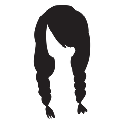 Trenzas francesas dobles pelo plano Diseño PNG