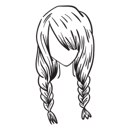 Doppelte französische Zöpfe Haarhand gezeichnet PNG-Design