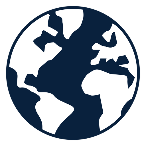 Earth black and white icon PNG Design
