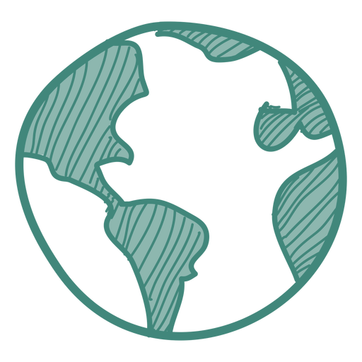 Earth doodle icon PNG Design