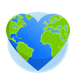 Earth heart icon PNG Design