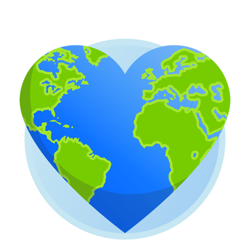 Earth heart icon PNG Design