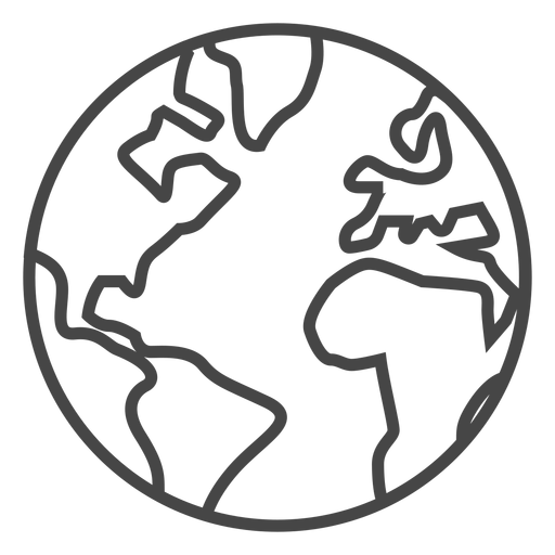 Earth stroke icon PNG Design