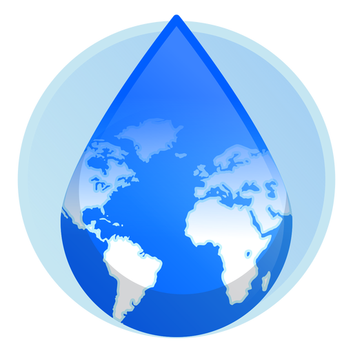 Earth water drop icon PNG Design