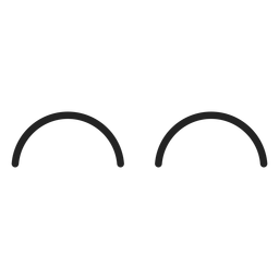 Emoticon curvado olhos fechados Desenho PNG