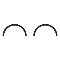 Emoticon curved closed eyes PNG Design