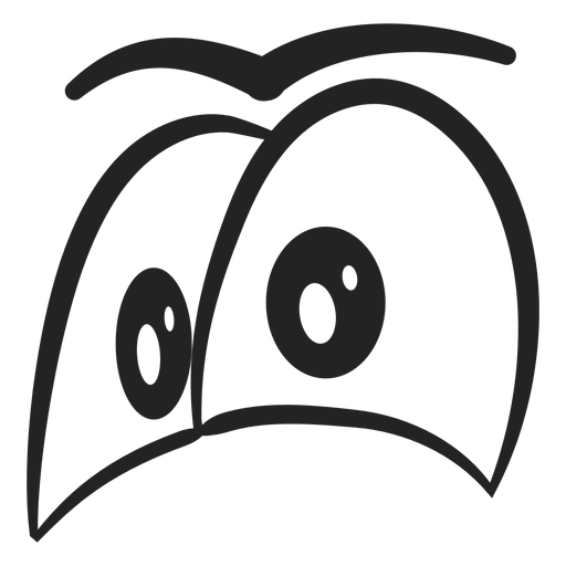 Desenhos animados dos olhos do emoticon da inveja Desenho PNG