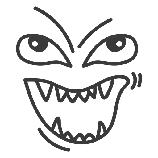 Dibujos animados de cara de emoticon malvado Diseño PNG