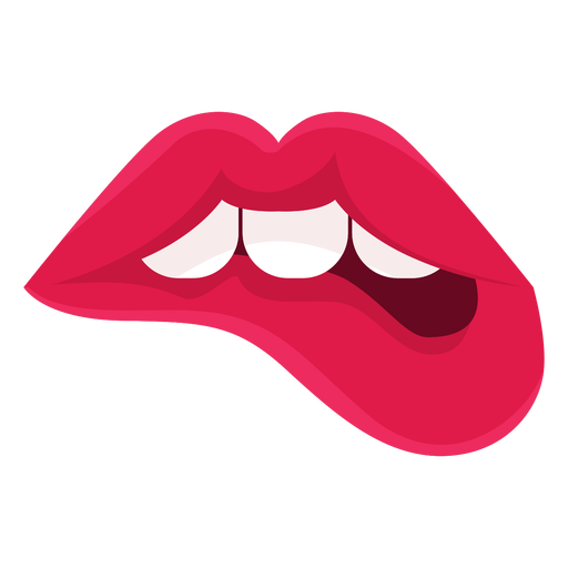 Female lips biting icon PNG Design
