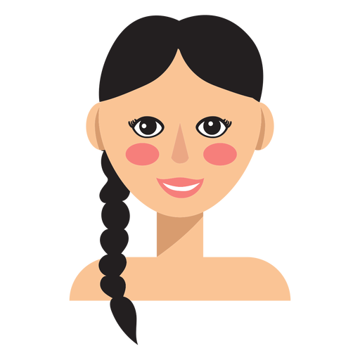 Fishtail hair woman avatar PNG Design