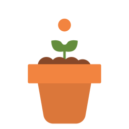 Flor en icono de maceta Diseño PNG