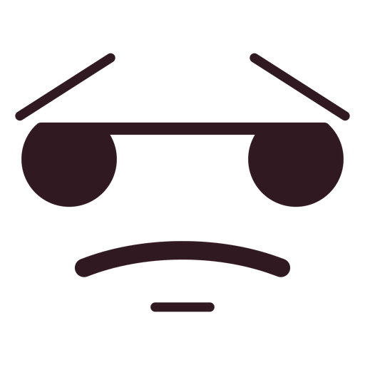 Frowning emoticon face flat PNG Design
