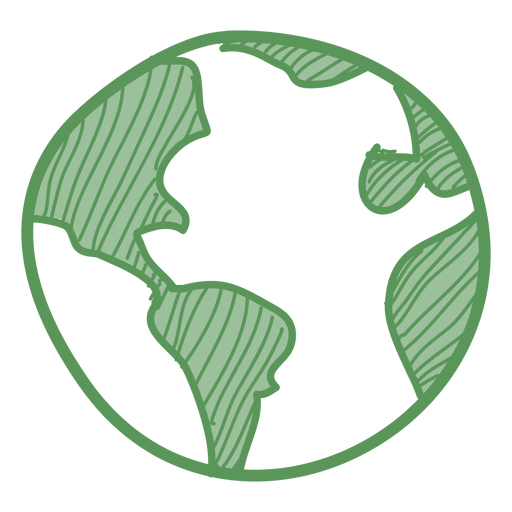 Green earth hand drawn icon PNG Design