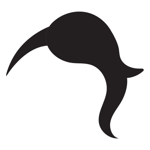 Halb rasiertes Frauenhaarschattenbild PNG-Design