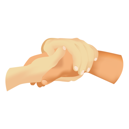 Hands holding hand icon PNG Design