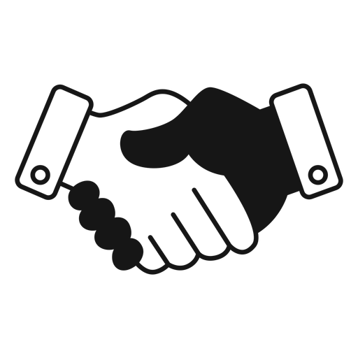 shake hand logo black and white