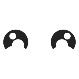 Ojos de emoticonos kawaii felices Diseño PNG