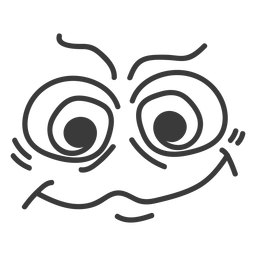 Desenhos animados de rosto de emoticon hipnotizado Desenho PNG