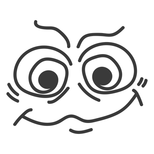 Desenhos animados de rosto de emoticon hipnotizado Desenho PNG