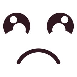 Kawaii frowning emoticon face PNG Design