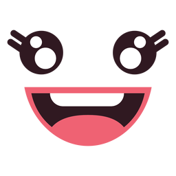 Kawaii happy female emoticon face PNG Design