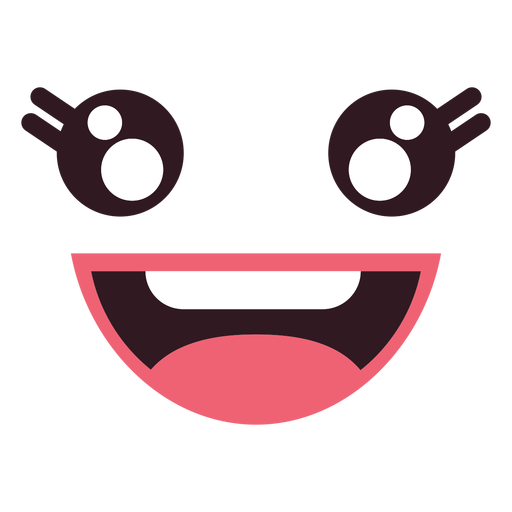 Cara de emoticon femenino feliz kawaii Diseño PNG