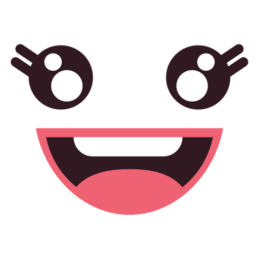 Rosto de emoticon feminino feliz kawaii