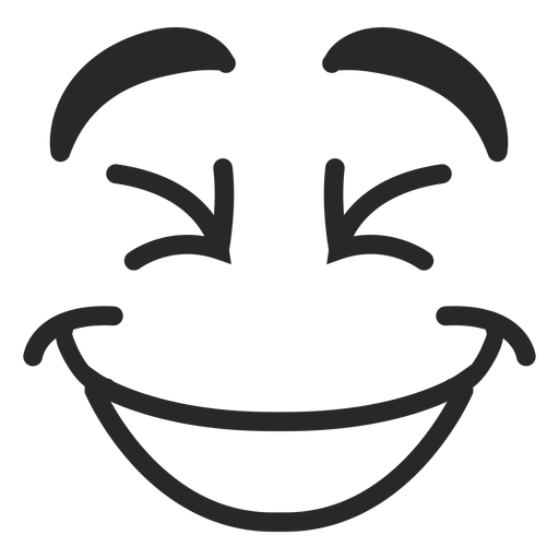Laughing emoticon face PNG Design