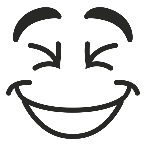 Riendo cara de emoticon Diseño PNG