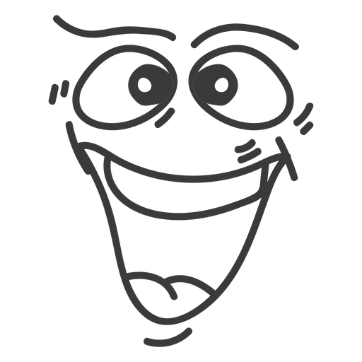 Laughing emoticon face cartoon PNG Design