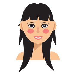En capas flequillo pelo mujer avatar Diseño PNG