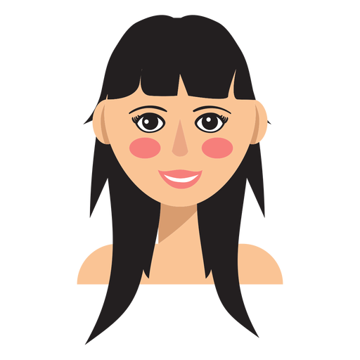 Layered bangs hair woman avatar PNG Design