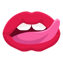 Lip licking mouth icon