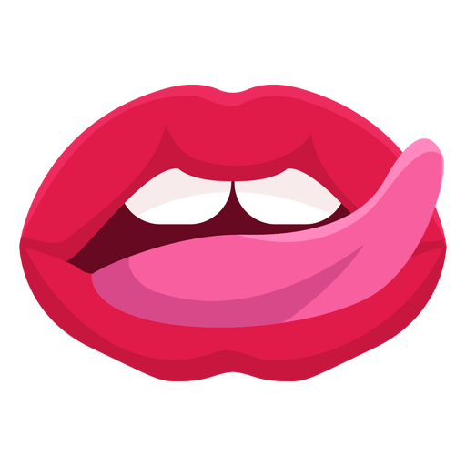 Lip licking mouth icon PNG Design