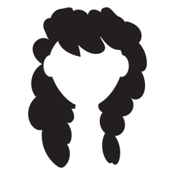 Silhueta de longos cabelos crespos Desenho PNG