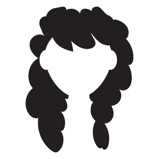 Silhueta de longos cabelos crespos Desenho PNG