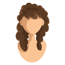 Frau Avatar langes gelocktes Haar PNG-Design