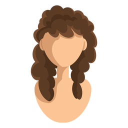 Long curly hair woman avatar PNG Design