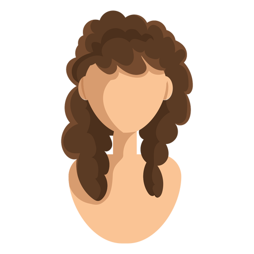 Mujer de pelo largo y rizado avatar Diseño PNG