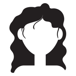 Silueta de pelo largo ondulado Diseño PNG